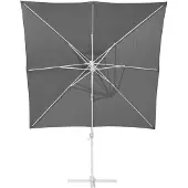 Beliani Parasol De Jardin Carré 250 X 250 Cm Gris Foncé Monza