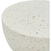 Beliani Table d'appoint en terrazzo blanc crème avec plateau rond en forme de sablier résistant aux UV dans un style moderne