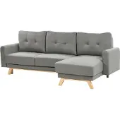 Beliani Canapé D'angle Côté Gauche En Tissu Gris Siro