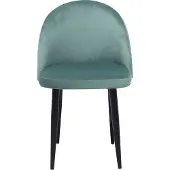 Beliani Lot de 2 chaises de salle à manger tapisserie velours vert design moderne rétro pieds noirs inclinés cuisine salle à manger