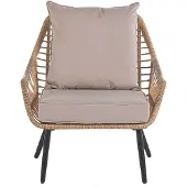 Beliani Ensemble Pour Bistro Avec Coussin Naturel Laureto