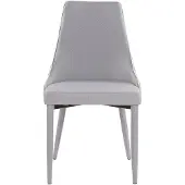Beliani Lot de 2 chaises rembourrées grises avec pieds en métal pour salle à manger, style moderne, transitionnel