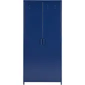 Beliani Armoire En Métal Bleu Marin 2 Portes Varna
