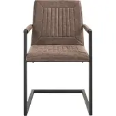 Beliani Chaise de salle à manger en similicuir marron (lot de 2) BRANDOL