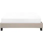 Beliani Lit double capitonné beige 140 x 200 cm avec cadre et sans têtière