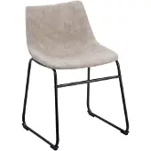 Beliani Ensemble de 2 chaises de salle à manger en polyester beige pieds en métal noir salle à manger moderne de style industriel
