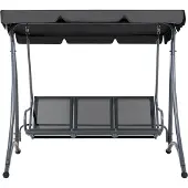Beliani Balançoire Tissu Maillé Noir Bogart