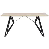 Beliani Table De Salle À Manger 160 X 90 Cm Effet Bois Et Noir Buscot