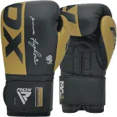RDX Sports Rex F4 Leather Artificial Boxing Gloves Blanc,Noir 12 oz