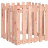 vidaXL Jardinière avec design de clôture 60x60x60 cm Douglas massif