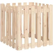 vidaXL Jardinière avec design de clôture 60x60x60 cm pin massif