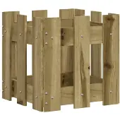 vidaXL Jardinière avec design de clôture 30x30x30 cm pin imprégné