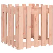 vidaXL Jardinière avec design de clôture 50x50x50 cm Douglas massif