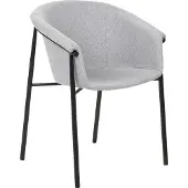Beliani Chaise de salle à manger en tissu Ensemble de 2 chaises gris clair Ames Lumarko !