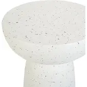 Beliani Table D'appoint Cadini Effet Terrasse Blanc Cassé