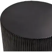 Beliani Table d'appoint noire en fibre de verre MgO, forme ronde nervurée, résistante aux UV, style bohème moderne, pour l'intérieur et l'extérieur