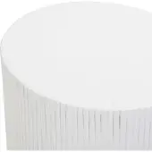 Beliani Table d'appoint blanche MgO fibre de verre ronde nervurée résistante aux UV style bohème moderne intérieur extérieur
