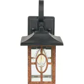Beliani Applique murale extérieure Cuivre / Noir Métal et verre 35 cm Moderne Rectangulaire Forme de lanterne Éclairage pour extérieur Terrasse Balcon Équipement