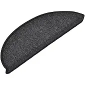 vidaXL Tapis d'escalier 15 pièces 56 x 17 x 3 cm Anthracite Demi-rond