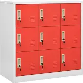 vidaXL Armoire à casiers Gris clair et rouge 90x45x92,5 cm Acier