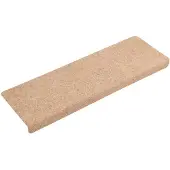 vidaXL Tapis d'escalier autocollants 15 pièces 65 x 21 x 4 cm Crème Bord rectangulaire