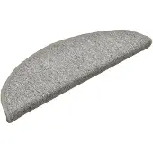 vidaXL Tapis d'escalier 15 pièces 56 x 17 x 3 cm Gris clair Demi-rond