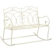 vidaXL Banc de jardin 104 cm fer antique blanc