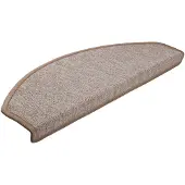 vidaXL Tapis d'escalier 15 pièces 65 x 24 x 4 cm Marron clair Demi-rond Grand
