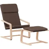 vidaXL Fauteuil relax avec pouf Tissu brun foncé