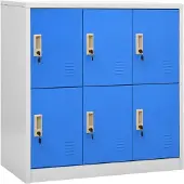 vidaXL Armoire à casiers Gris clair et bleu 90x45x92,5 cm Acier