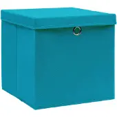 vidaXL Boîtes de rangement avec couvercles 10 pcs. 28x28x28 cm bleu bébé