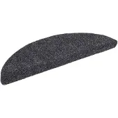 vidaXL Tapis d'escalier autocollants 15 pièces 56 x 17 x 3 cm Gris foncé Demi-rond