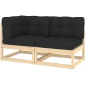 vidaXL Ensemble salon de jardin 2 pièces avec coussins pin massif