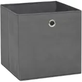 vidaXL Boîtes de rangement 10 pcs. Non tissé 28x28x28 cm Gris