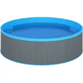 vidaXL Piscine "Rappin" avec pompe de filtration en métal gris. Dimensions (L/H) 350x90 cm