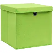 vidaXL Boîtes de rangement avec couvercles 10 pcs. 28x28x28 cm vert
