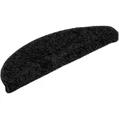 vidaXL Tapis d'escalier 15 pièces 56 x 17 x 3 cm Noir Demi-rond