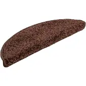 vidaXL Tapis d'escalier 15 pièces 56 x 17 x 3 cm Marron Demi-rond