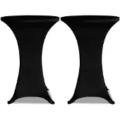 vidaXL Housses élastiques de table Ø 80 cm Noir 2 pcs