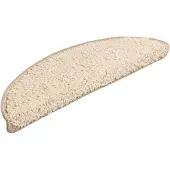 vidaXL Tapis d'escalier 15 pièces 56 x 17 x 3 cm Crème Demi-rond