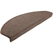 vidaXL Tapis d'escalier 15 pièces 65 x 24 x 4 cm Marron café Demi-rond Grand