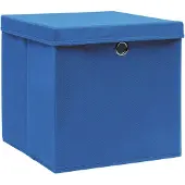 vidaXL Boîtes de rangement avec couvercles 10 pcs. 28x28x28 cm bleu