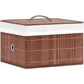 vidaXL Boîtes de rangement en bambou 4 pcs. Marron