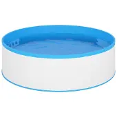 vidaXL Piscine "Rappin" avec pompe de filtration en métal blanc. Dimensions (L/H) 350x90 cm