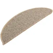 vidaXL Tapis d'escalier 15 pièces 56 x 17 x 3 cm Marron Demi-rond