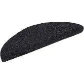 vidaXL Tapis d'escalier autocollants 5 pièces 56 x 17 x 3 cm Noir Demi-rond