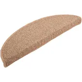 vidaXL Tapis d'escalier 15 pièces 65 x 21 x 4 cm Marron clair Demi-rond Grand
