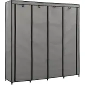 vidaXL Armoire à vêtements avec 4 compartiments Gris 175 x 45 x 170 cm