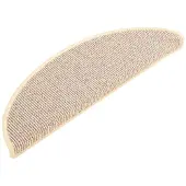 vidaXL Tapis d'escalier 15 pièces 56 x 17 x 3 cm Blanc et marron Demi-rond