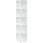 vidaXL Étagère d'angle Blanc 33x33x164,5 cm Bois composite